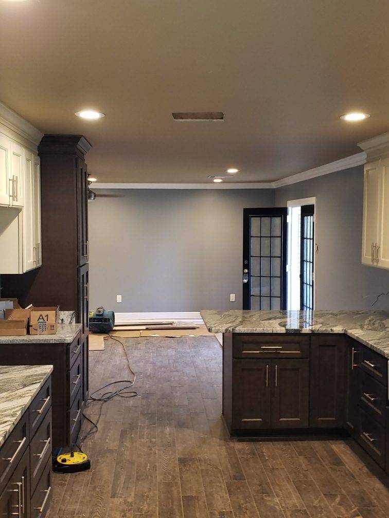 Finished island kitchen