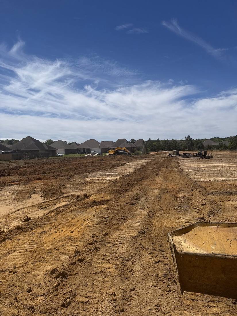 Graded subdivision development site with equipment
